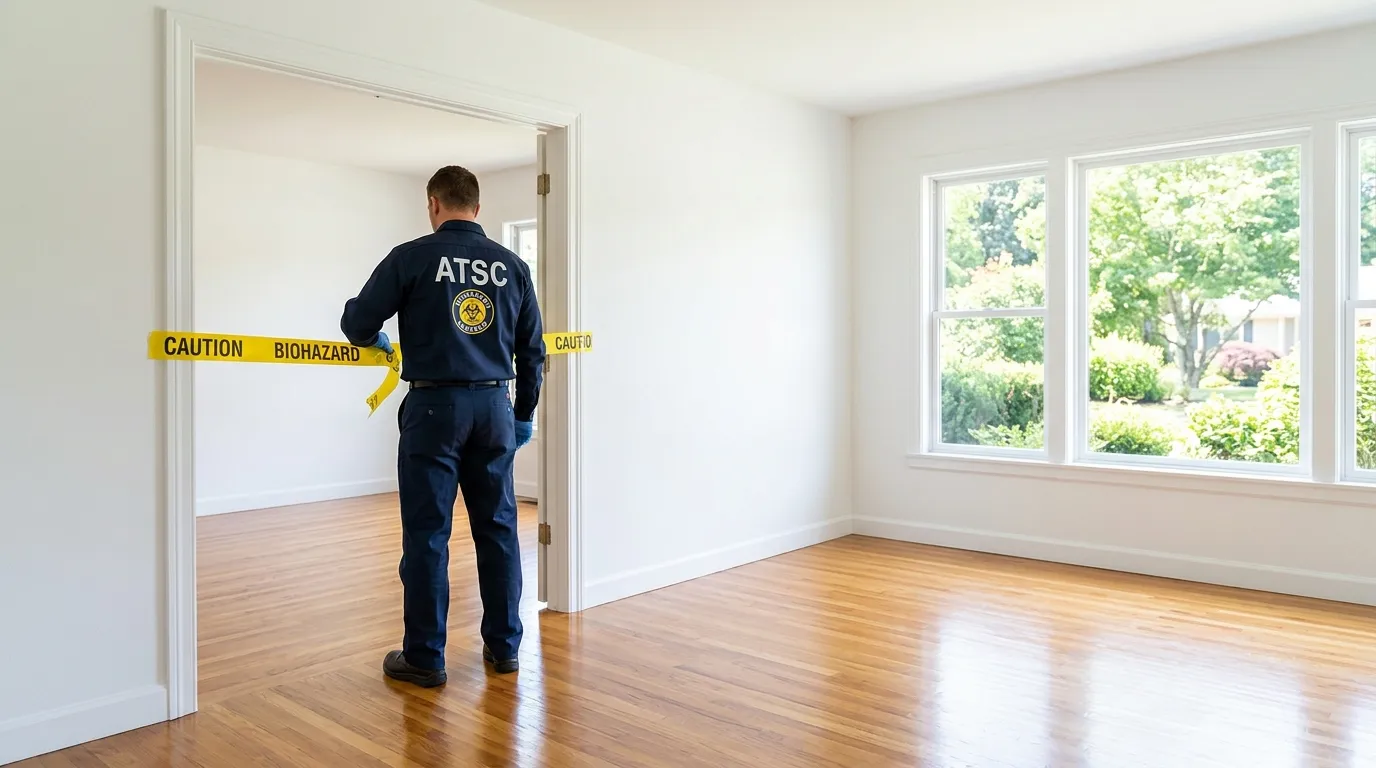 Certified biohazard cleanup crew performing Crime Scene Cleanup in Midway City
